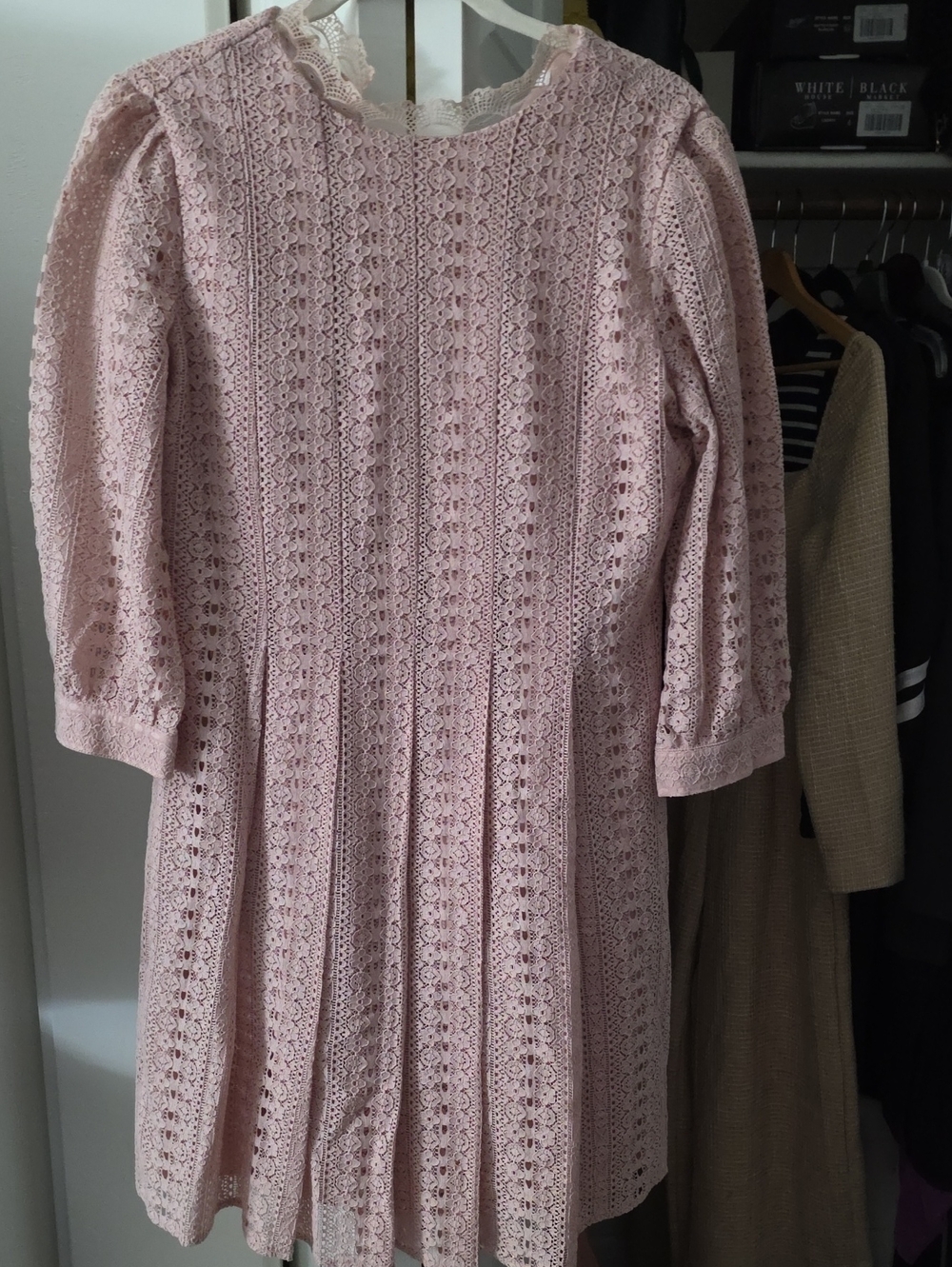 LC Lauren Conrad Blush Pink Lace Midi Dress